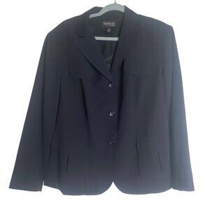 Style & Co. Blazer Jacket Women 18W‎ Black Button Up Lined Career Office